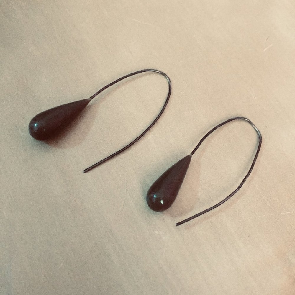 grey teardrop earrings
